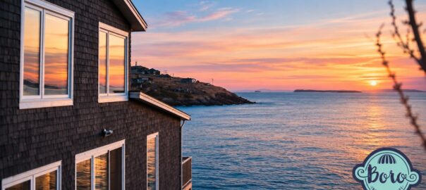 Waterfront vacation home at sunset, representing second home and vacation rental insurance